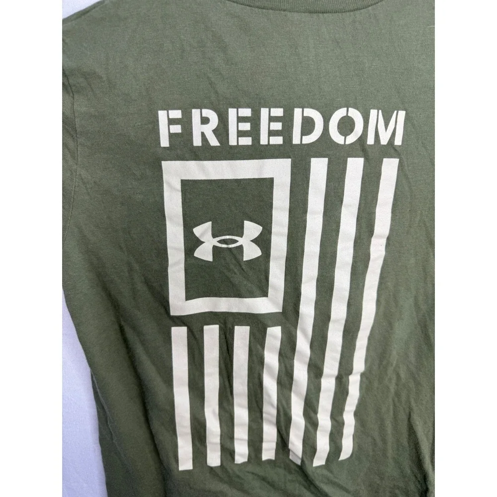 Under Armour Kids Freedom Flag T-Shirt Olive Green Youth Medium YMD JM M